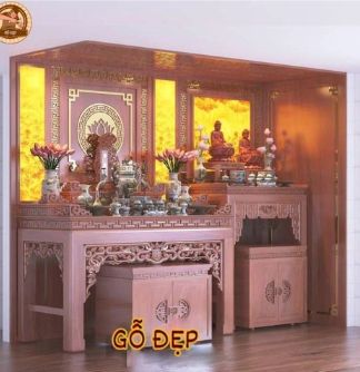 Mẫu Bàn Thờ Gia Tiên Và Mẹ Quan Âm BT 1269