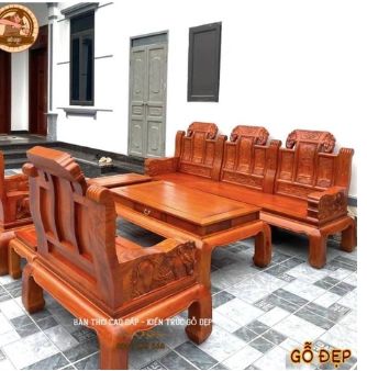 Bộ Bàn Ghế Gỗ Chất Liệu Gỗ Hương Đá Ău Á Giao Ở Nghệ An