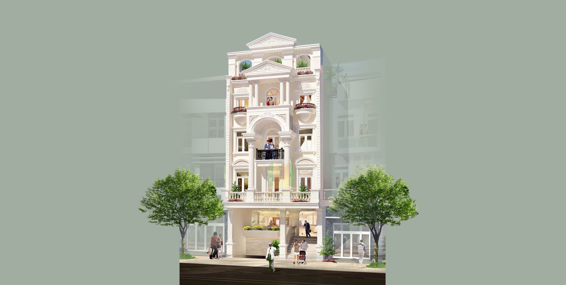 THIẾT KẾ KHÁCH SẠN 6 TẦNG TÂN CỔ ĐIỂN