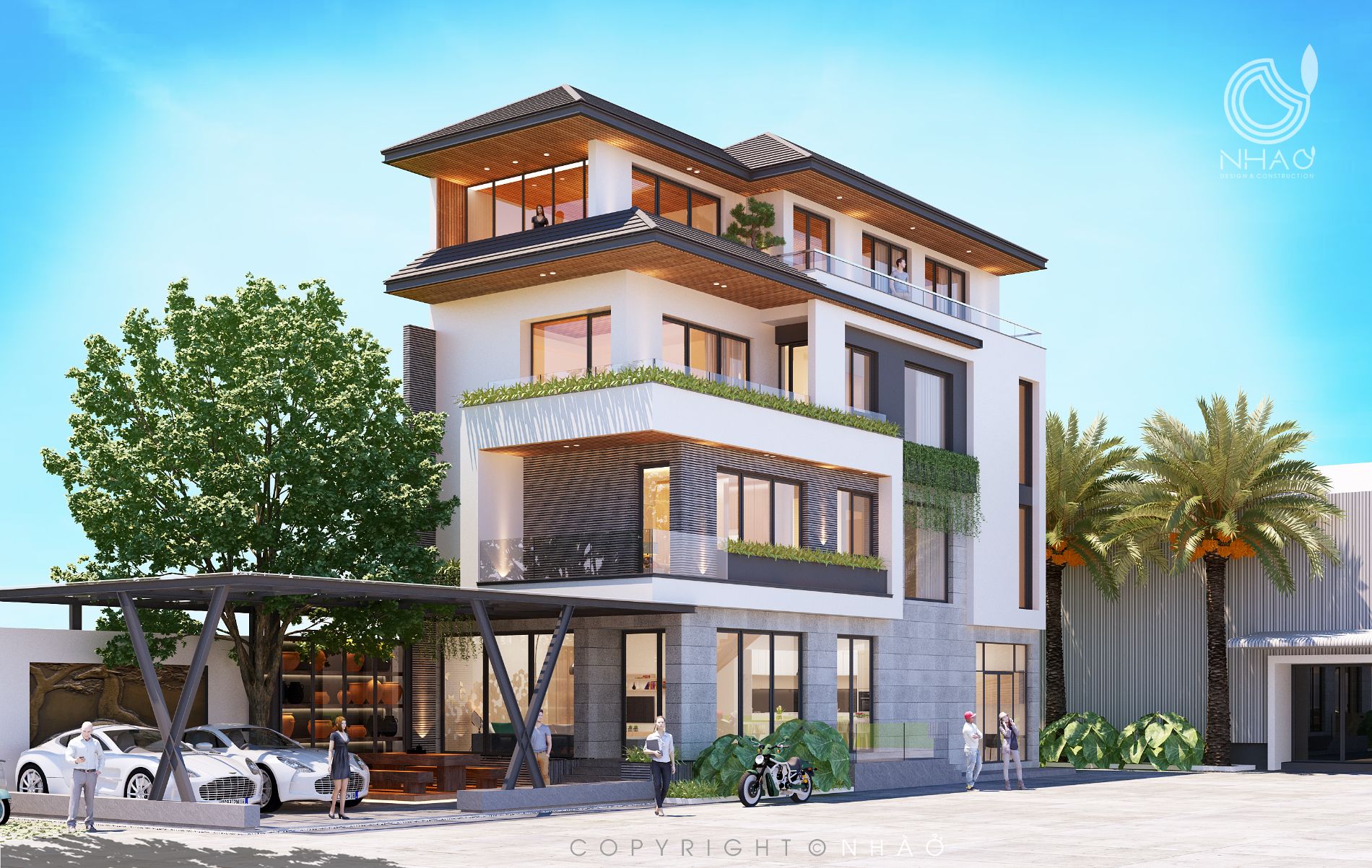 Biệt thự hiện đại mái Nhật