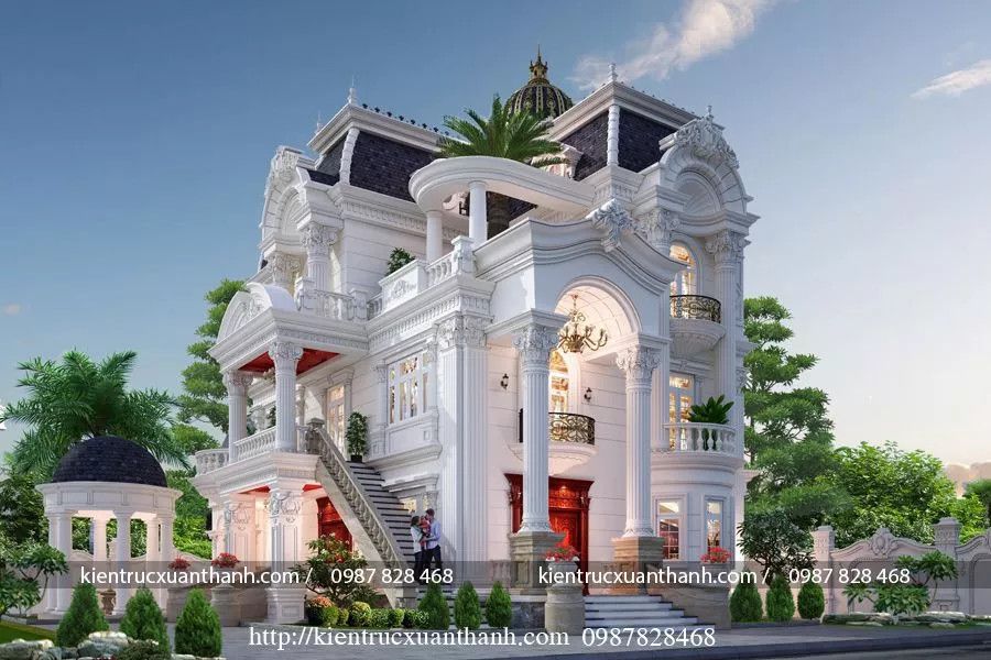 Thiết kế kiến trúc lâu đài kiểu Pháp