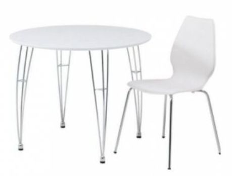 BÀN ĂN TRÒN POLY WHITE 1M2