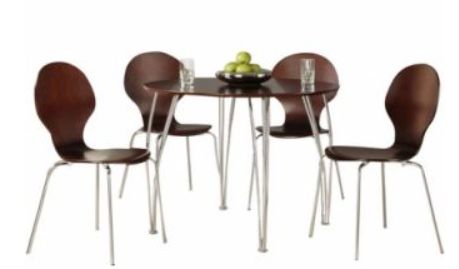 BÀN ĂN GỖ UỐN 1M1 ROUND TABLE NÂU