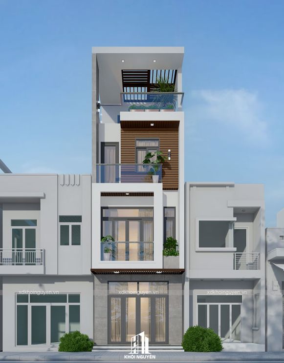 Thông tin dự án xây nhà trọn gói nhà phố hiện đại 4 tầng 5×14