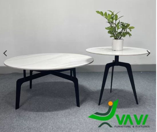 Bộ bàn sofa đôi chân sắt mặt đá