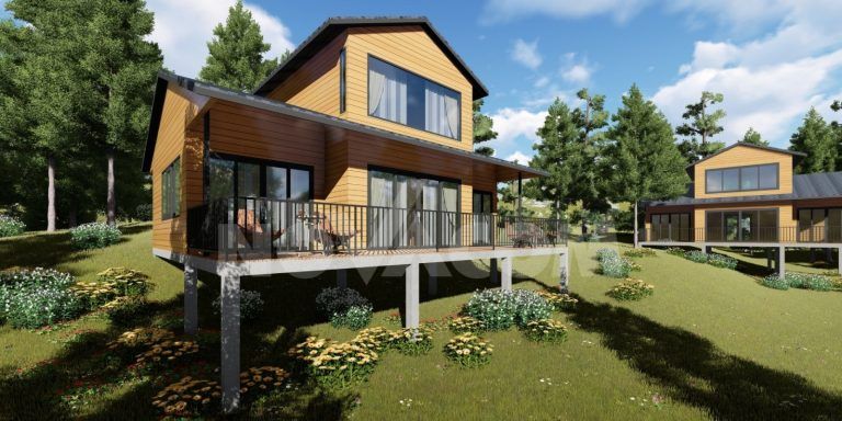 Nhà lắp ghép 3 gian giác lửng 121m2