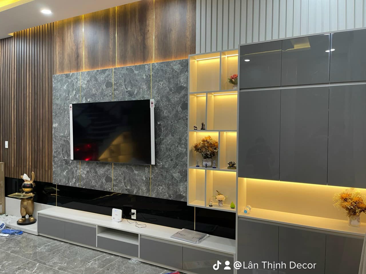 Thiết kế thi công kệ tivi 