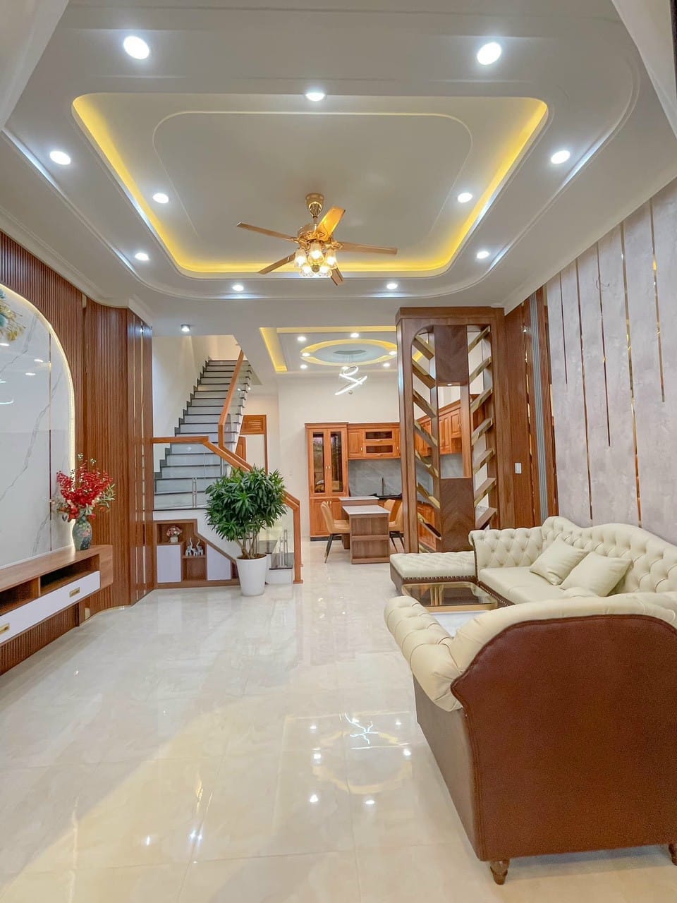 Thi công hoàn thiện cho trần thạch cao 