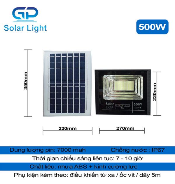 Đèn Pha Mini 500W Năng Lượng Mặt Trời