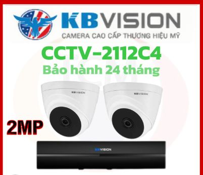 Lắp đặt trọn bộ 2 camera quan sát KBVISION CCTV2112C4