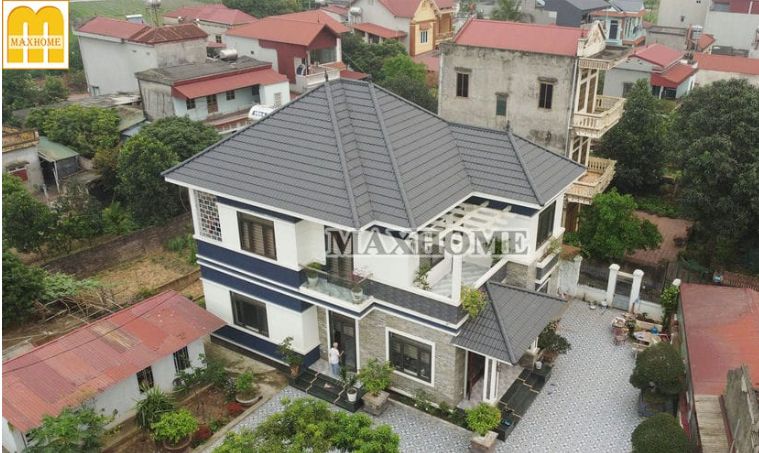 Thực tế mẫu nhà vườn mái Nhật với khoảng sân vườn siêu rộng