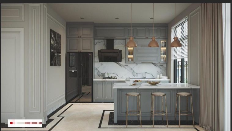 Nội thất trong căn bếp tân cổ điển