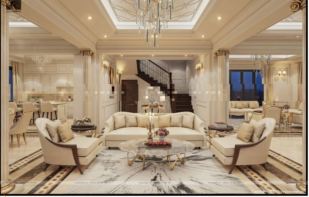 Thiết kế phòng khách cho biệt thự 