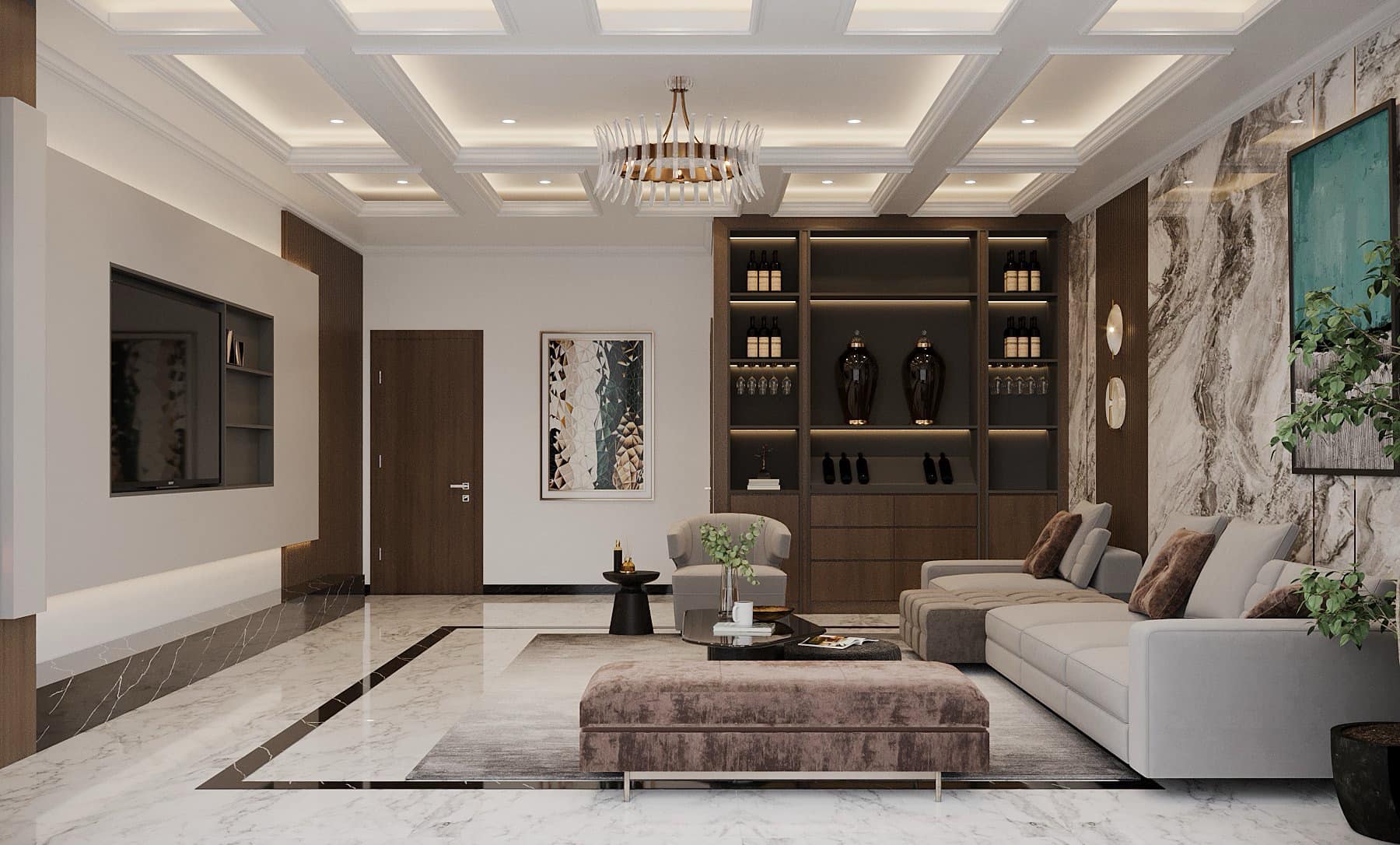 Thiết kế nội thất phòng khách hiện đại