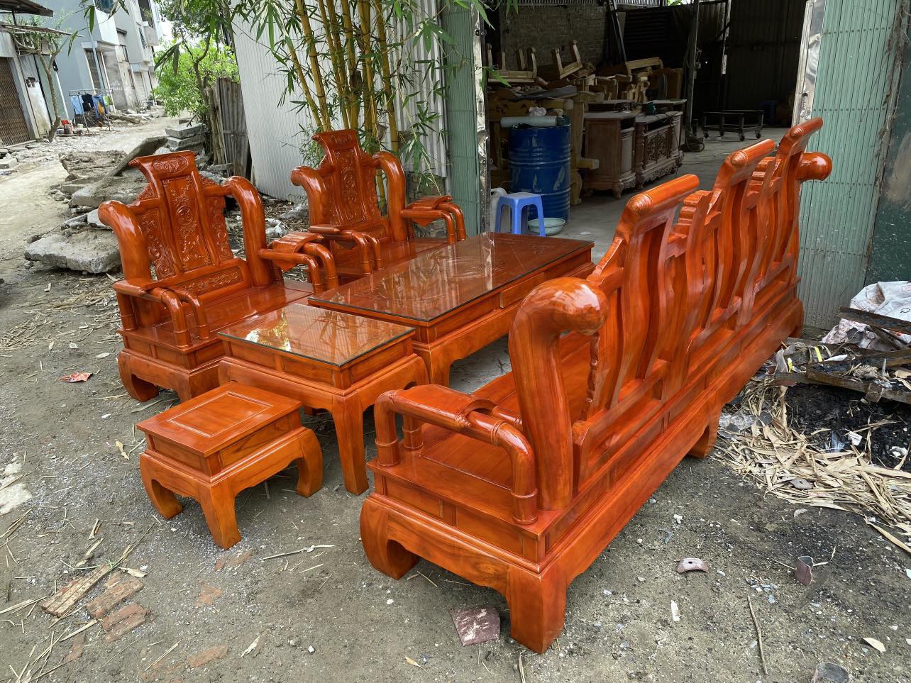 Bộ bàn ghế Tần Thuỷ Hoàng Gỗ Xoan