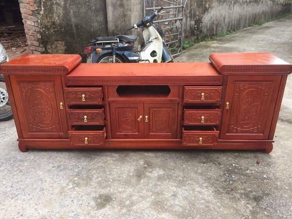 Kệ tivi dài 2m2 gỗ xoan đào