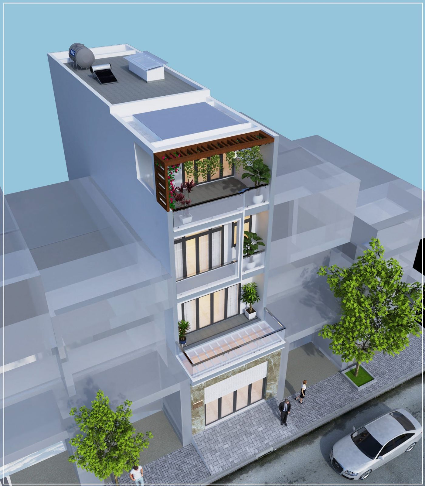  nhà phố 5x18 m 1 trệt 3 lầu