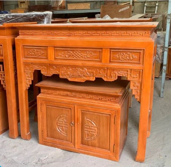 BÀN THỜ GỖ SỒI KÈM TỦ 122