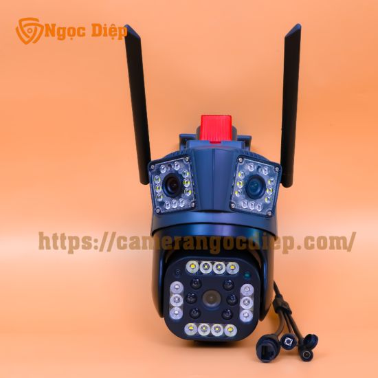 CAMERA 3 MẮT NGOÀI TRỜI  XEM 3 MÀN HÌNH CÙNG LÚC  XOAY 360 ĐỘ  ĐỘ PHÂN GIẢI 5.0MPX – TÍCH HỢP ĐÈN BÁ