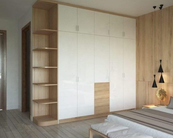 Tủ Quần Áo 6 Buồng Kết Hợp Kệ Để Đồ