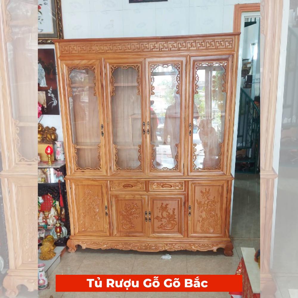 Tủ gố trưng bày 