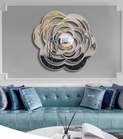 DECOR GƯƠNG TREO TƯỜNG HOA TRÀ BẠC