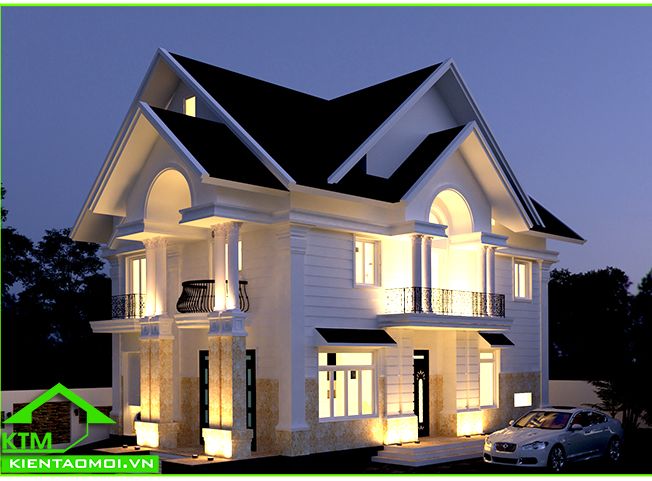Thiết kế kiến trúc biệt thự 2 tầng