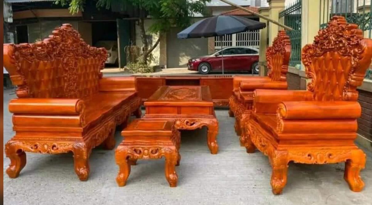 Bộ bàn ghế gỗ sơn PU 