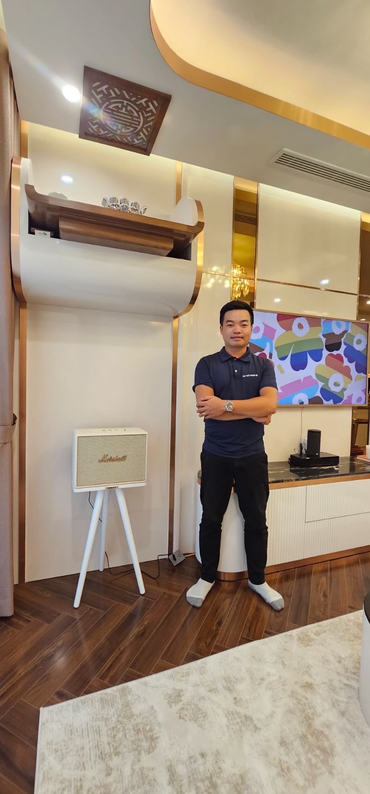 Hình ảnh thi công và hoàn thiện nội thất căn chung cư cao cấp Doji theo phong cách Luxury.