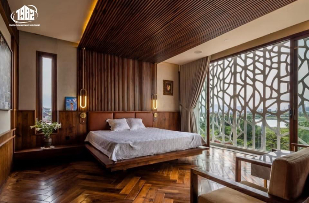 Villa với nội thất là gỗ tự nhiên