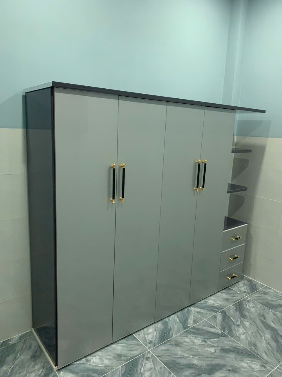 Tủ quần áo kết hợp kệ đựng