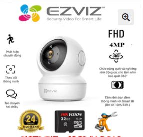 Lắp Đặt Trọn Gói Camera Wifi Ezviz 40Mp C6N