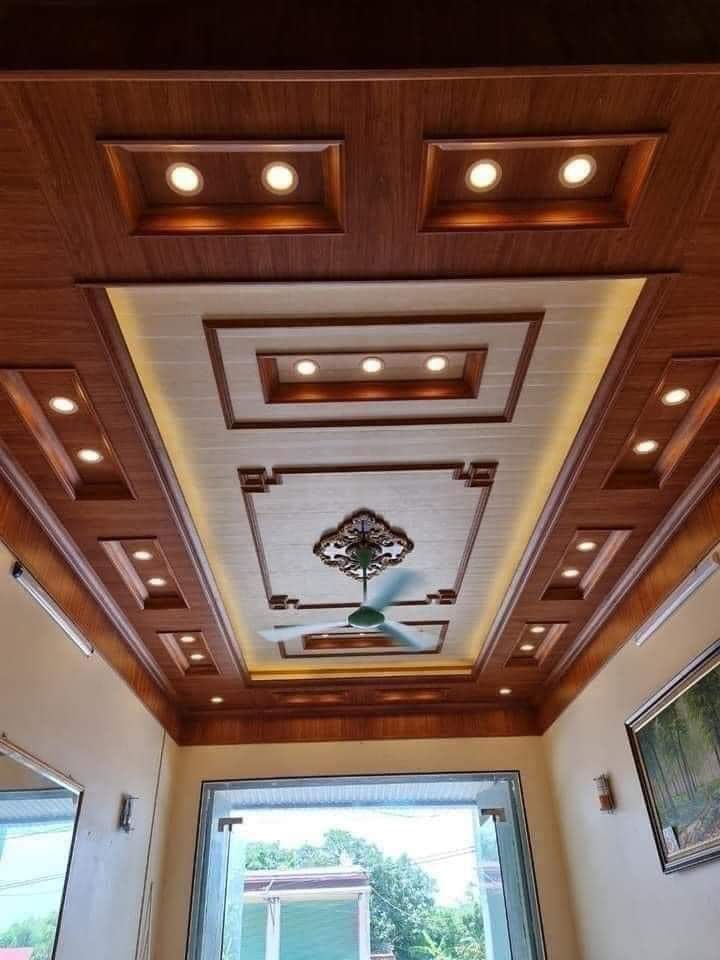 Ốp gỗ nhựa trần nhà 