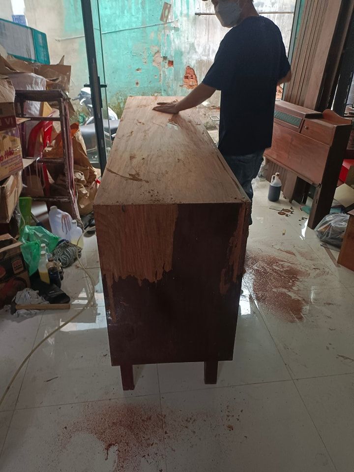 Sơn PU tủ gỗ 