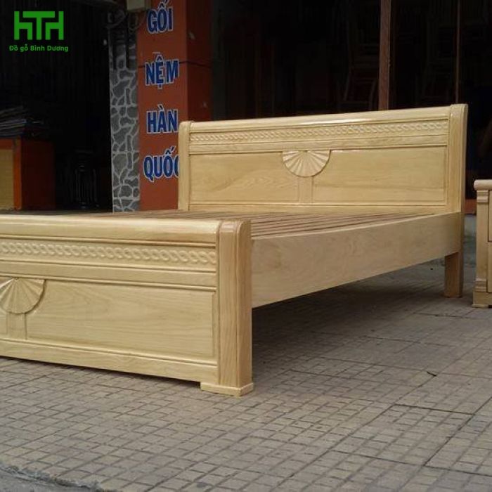 GIƯỜNG GỖ SỒI NGA 1M6 X 2M