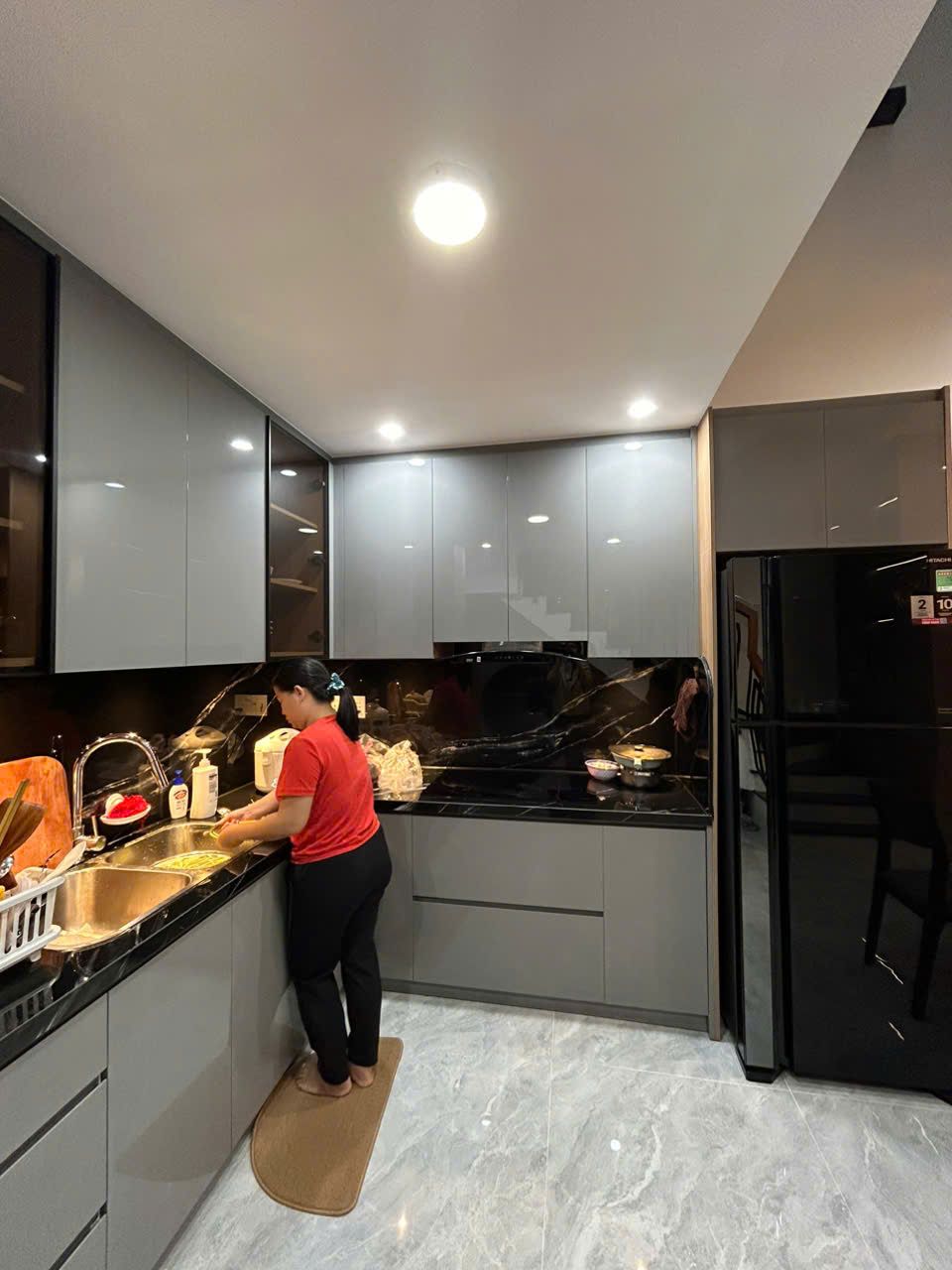 Thiết kế nội thất phòng khách và phòng bếp cho nhà Anh Quý