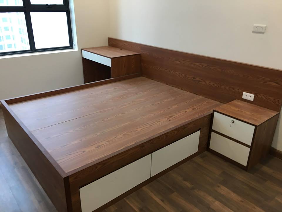 Giường ngủ gỗ công nghiệp Melamine 1m8
