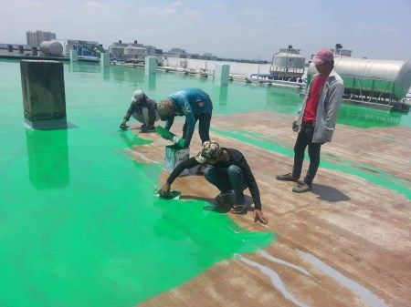 Thi công chống thấm sàn mái Polyurethne