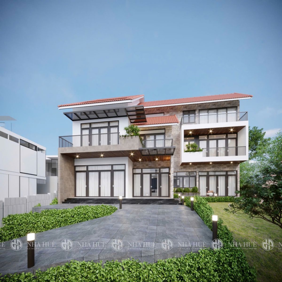 Thiết kế biệt thự 3 tầng nhà chú Quyền