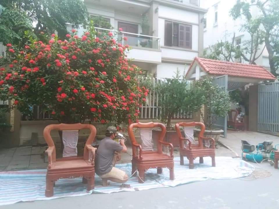 sơn Pu bàn ghế gỗ 
