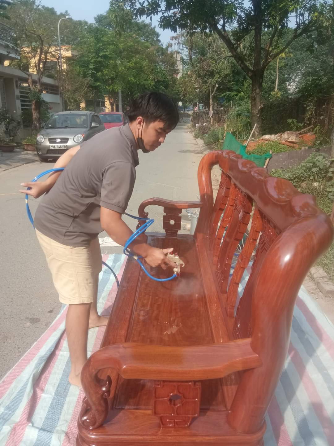 Sơn Pu ghế gỗ 