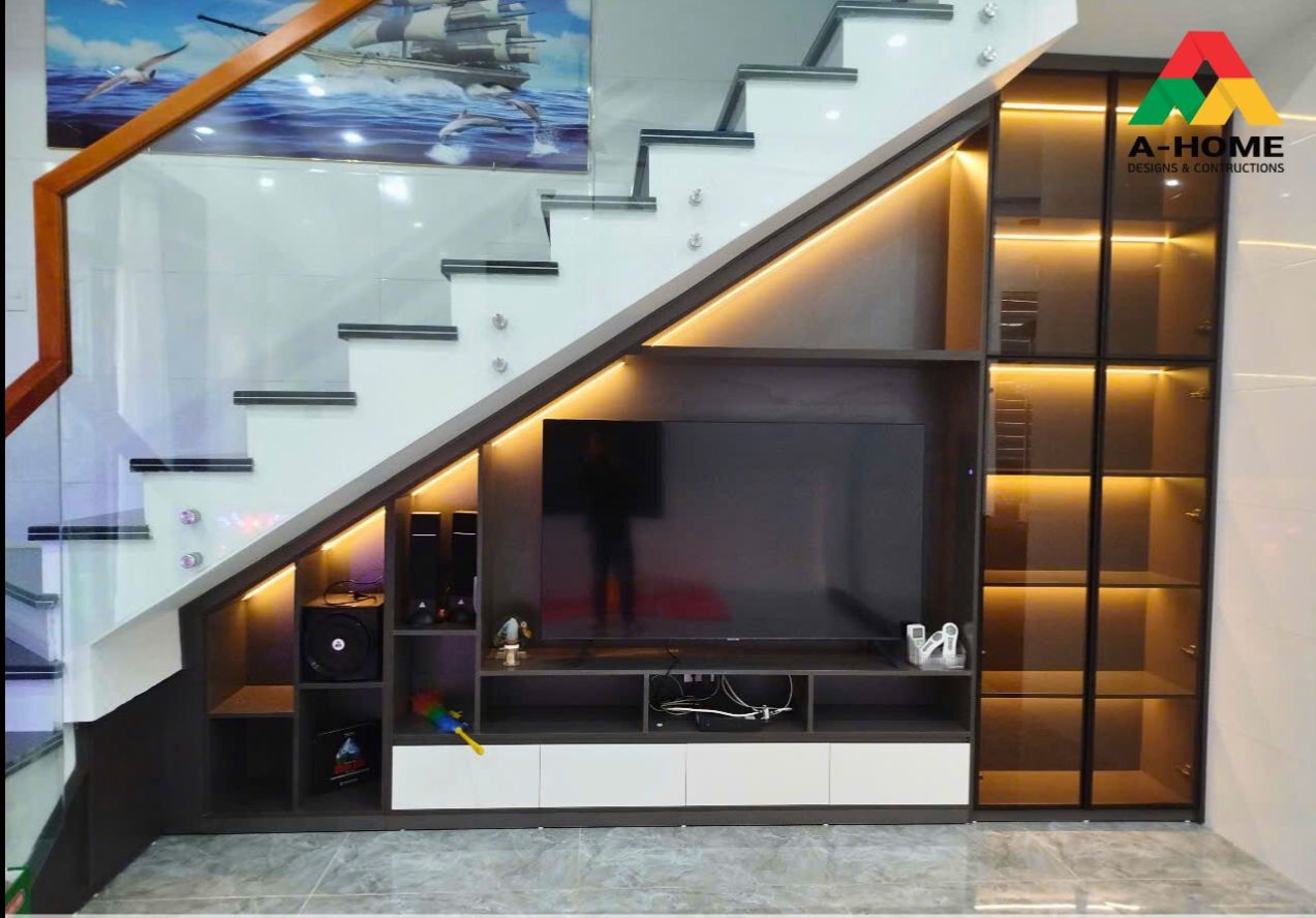 Thiết kế kệ tủ dưới cầu thang 